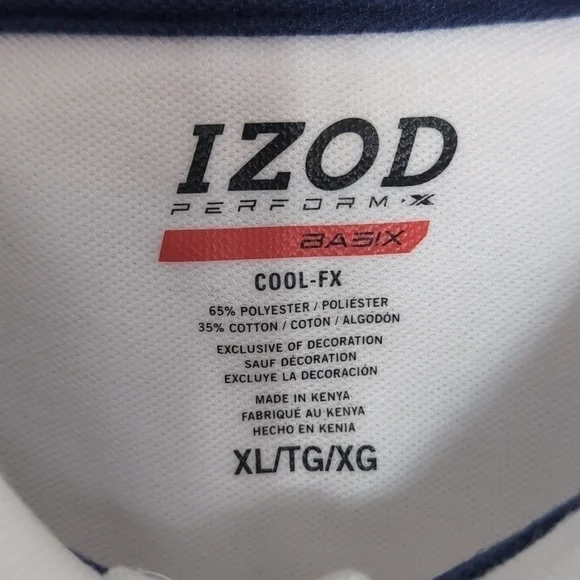 IZOD Performance White Polo Shirt - Picture 2 of 3